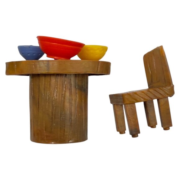 Vintage Doll Hasbro Storykins Lot Cinderella and Pumpkin Carriage & 3 Bear Table - Picture 5 of 14